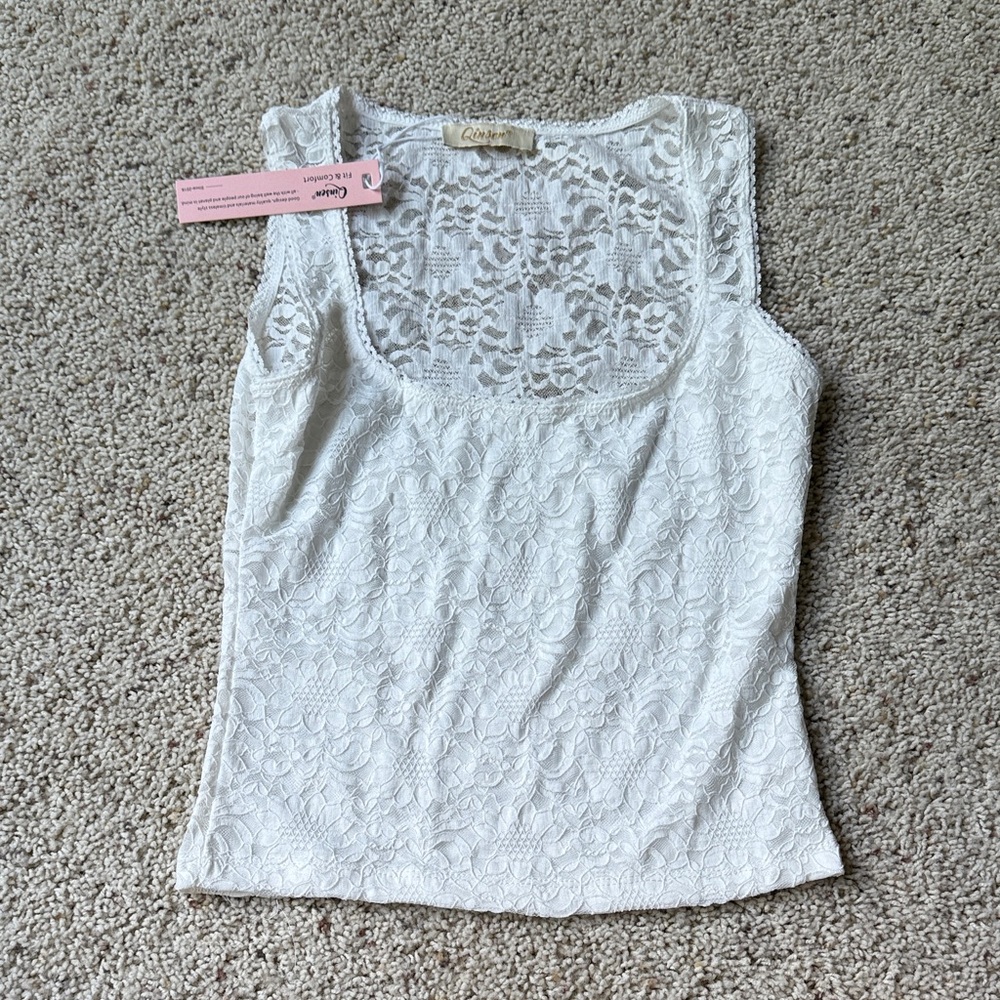 Lace Scoop Neck Tank Top